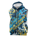 Personalized Gold Coast Titans Rugby Sleeveless Zip Hoodie Urban Street Graffiti Style - Distressed Splatter Elements