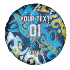 Personalized Gold Coast Titans Rugby Spare Tire Cover Urban Street Graffiti Style - Distressed Splatter Elements