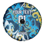 Personalized Gold Coast Titans Rugby Spare Tire Cover Urban Street Graffiti Style - Distressed Splatter Elements