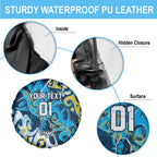 Personalized Gold Coast Titans Rugby Spare Tire Cover Urban Street Graffiti Style - Distressed Splatter Elements