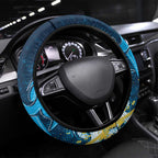 Gold Coast Titans Rugby Steering Wheel Cover Urban Street Graffiti Style - Distressed Splatter Elements