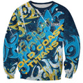 Personalized Gold Coast Titans Rugby Sweatshirt Urban Street Graffiti Style - Distressed Splatter Elements