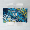 Personalized Gold Coast Titans Rugby Tablecloth Urban Street Graffiti Style - Distressed Splatter Elements