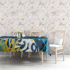 Personalized Gold Coast Titans Rugby Tablecloth Urban Street Graffiti Style - Distressed Splatter Elements
