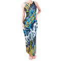 Personalized Gold Coast Titans Rugby Tank Maxi Dress Urban Street Graffiti Style - Distressed Splatter Elements