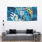 Personalized Gold Coast Titans Rugby Tapestry Urban Street Graffiti Style - Distressed Splatter Elements