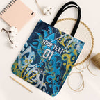 Personalized Gold Coast Titans Rugby Tote Bag Urban Street Graffiti Style - Distressed Splatter Elements