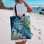 Personalized Gold Coast Titans Rugby Tote Bag Urban Street Graffiti Style - Distressed Splatter Elements