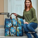 Personalized Gold Coast Titans Rugby Travel Bag Urban Street Graffiti Style - Distressed Splatter Elements