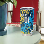 Personalized Gold Coast Titans Rugby Tumbler Cup Urban Street Graffiti Style - Distressed Splatter Elements
