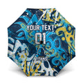 Personalized Gold Coast Titans Rugby Umbrella Urban Street Graffiti Style - Distressed Splatter Elements