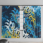 Personalized Gold Coast Titans Rugby Window Curtain Urban Street Graffiti Style - Distressed Splatter Elements