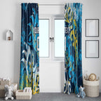 Personalized Gold Coast Titans Rugby Window Curtain Urban Street Graffiti Style - Distressed Splatter Elements