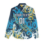 Personalized Gold Coast Titans Rugby Women Casual Shirt Urban Street Graffiti Style - Distressed Splatter Elements
