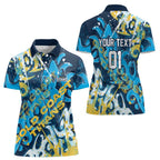 Personalized Gold Coast Titans Rugby Women Polo Shirt Urban Street Graffiti Style - Distressed Splatter Elements
