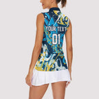Personalized Gold Coast Titans Rugby Women Sleeveless Polo Shirt Urban Street Graffiti Style - Distressed Splatter Elements