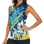 Personalized Gold Coast Titans Rugby Women Sleeveless Polo Shirt Urban Street Graffiti Style - Distressed Splatter Elements