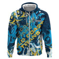 Personalized Gold Coast Titans Rugby Zip Hoodie Urban Street Graffiti Style - Distressed Splatter Elements