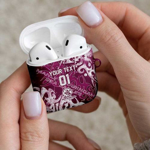 Personalized Manly Warringah Sea Eagles Rugby AirPods Case Urban Street Graffiti Style - Distressed Splatter Elements