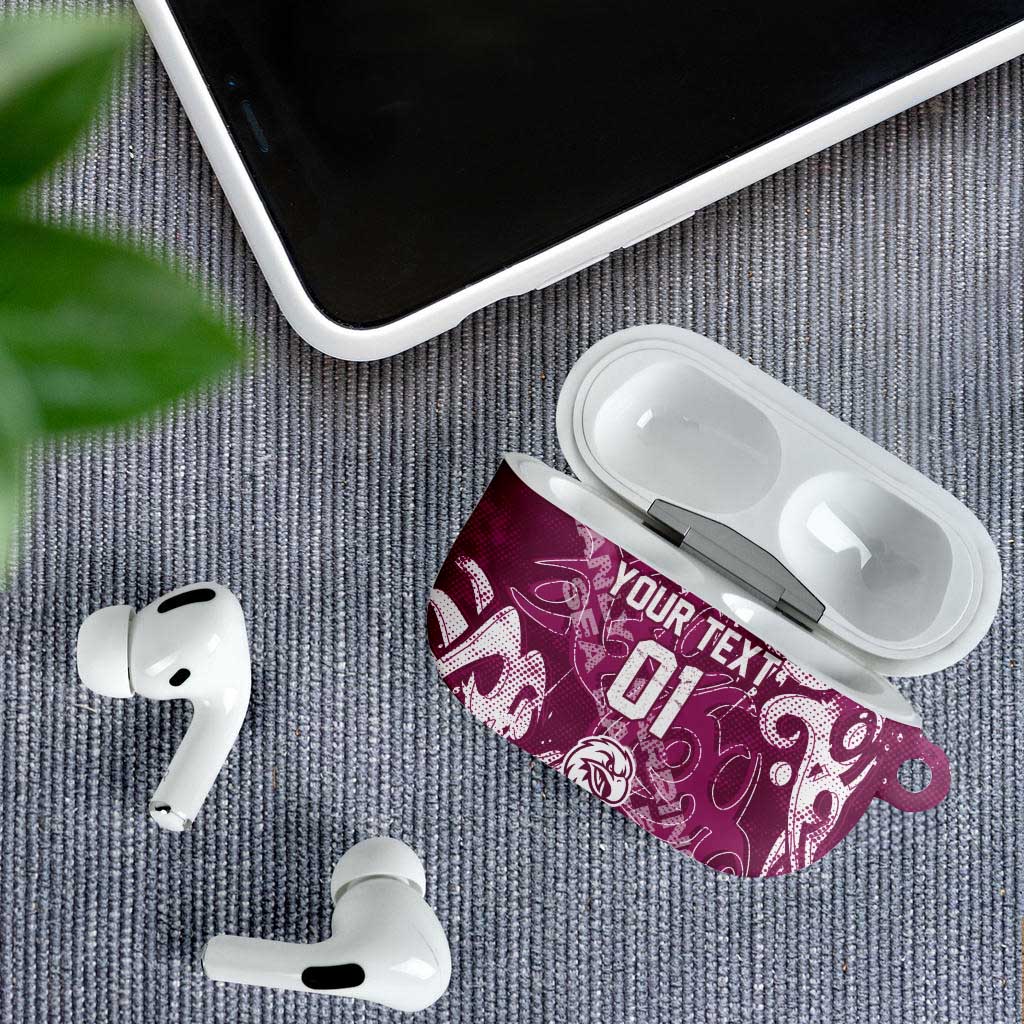 Personalized Manly Warringah Sea Eagles Rugby AirPods Case Urban Street Graffiti Style - Distressed Splatter Elements