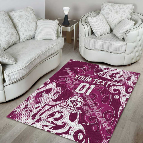 Personalized Manly Warringah Sea Eagles Rugby Area Rug Urban Street Graffiti Style - Distressed Splatter Elements