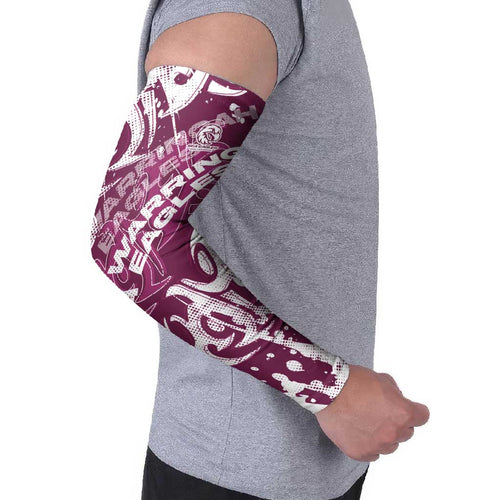 Personalized Manly Warringah Sea Eagles Rugby Arm Sleeves Urban Street Graffiti Style - Distressed Splatter Elements