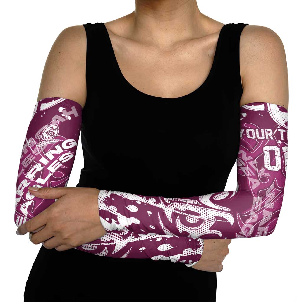 Personalized Manly Warringah Sea Eagles Rugby Arm Sleeves Urban Street Graffiti Style - Distressed Splatter Elements