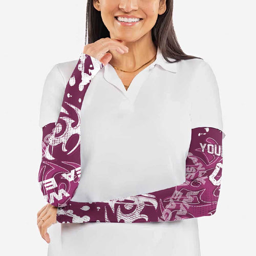 Personalized Manly Warringah Sea Eagles Rugby Arm Sleeves Urban Street Graffiti Style - Distressed Splatter Elements