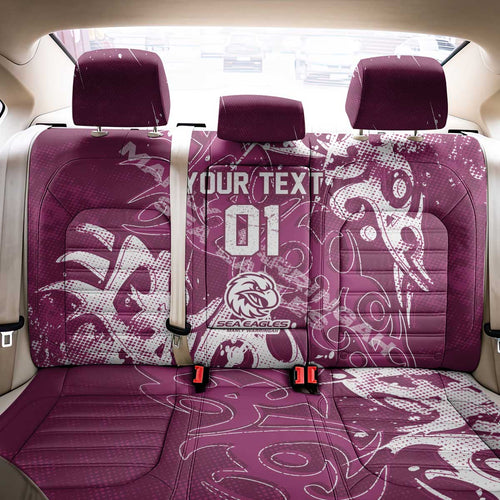 Personalized Manly Warringah Sea Eagles Rugby Back Car Seat Cover Urban Street Graffiti Style - Distressed Splatter Elements
