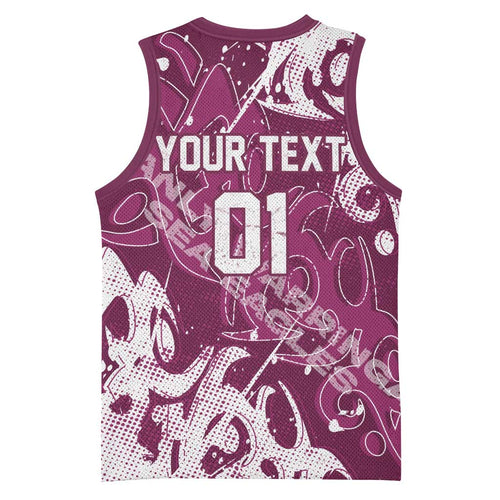 Personalized Manly Warringah Sea Eagles Rugby Basketball Jersey Urban Street Graffiti Style - Distressed Splatter Elements