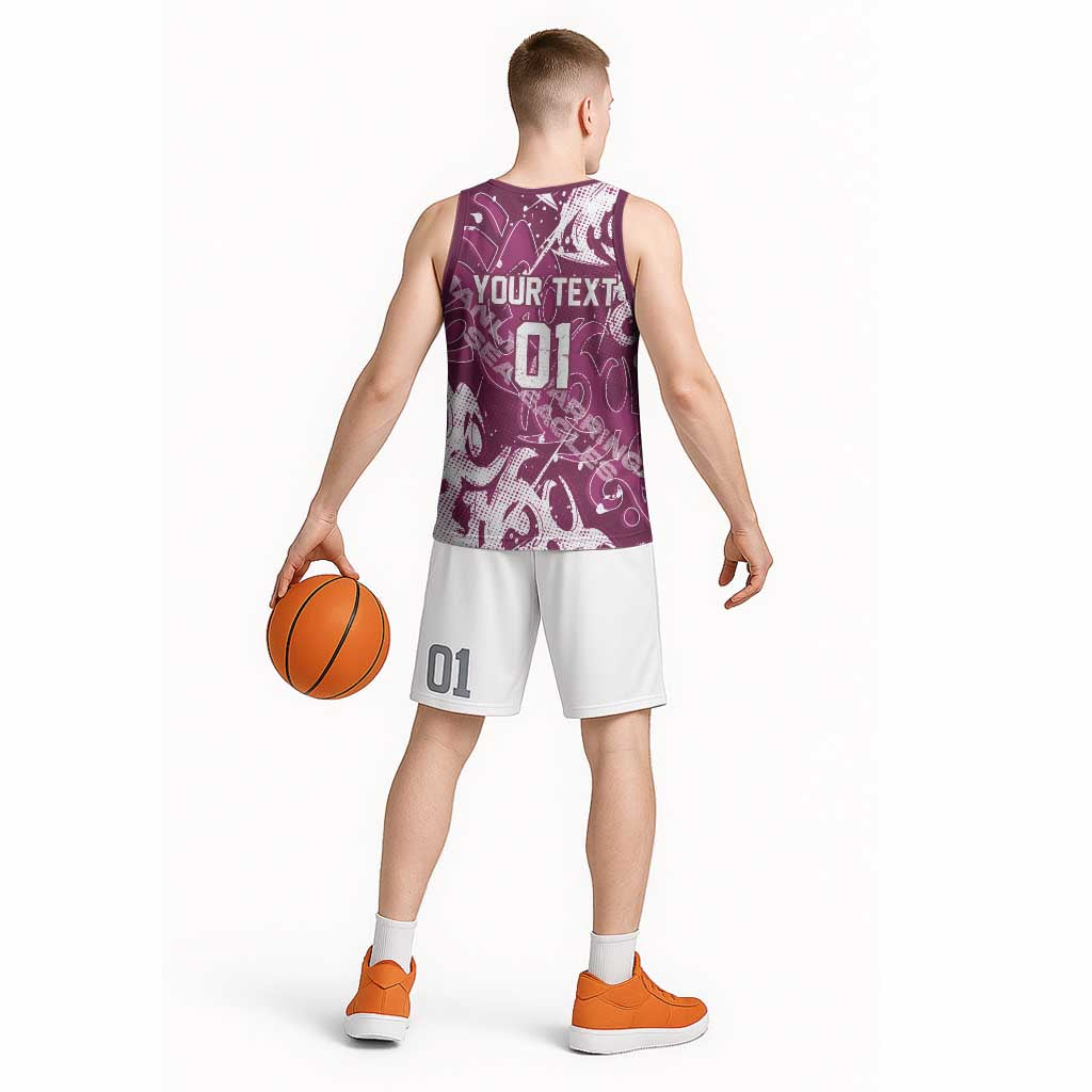 Personalized Manly Warringah Sea Eagles Rugby Basketball Jersey Urban Street Graffiti Style - Distressed Splatter Elements