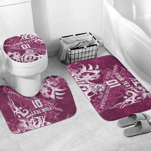 Personalized Manly Warringah Sea Eagles Rugby Bathroom Set Urban Street Graffiti Style - Distressed Splatter Elements