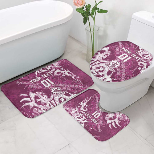 Personalized Manly Warringah Sea Eagles Rugby Bathroom Set Urban Street Graffiti Style - Distressed Splatter Elements