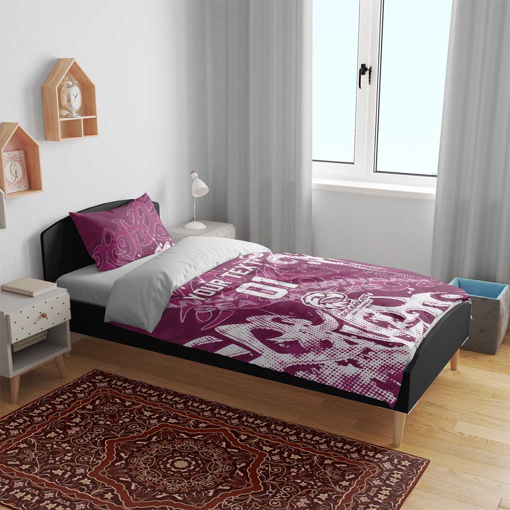 Personalized Manly Warringah Sea Eagles Rugby Bedding Set Urban Street Graffiti Style - Distressed Splatter Elements