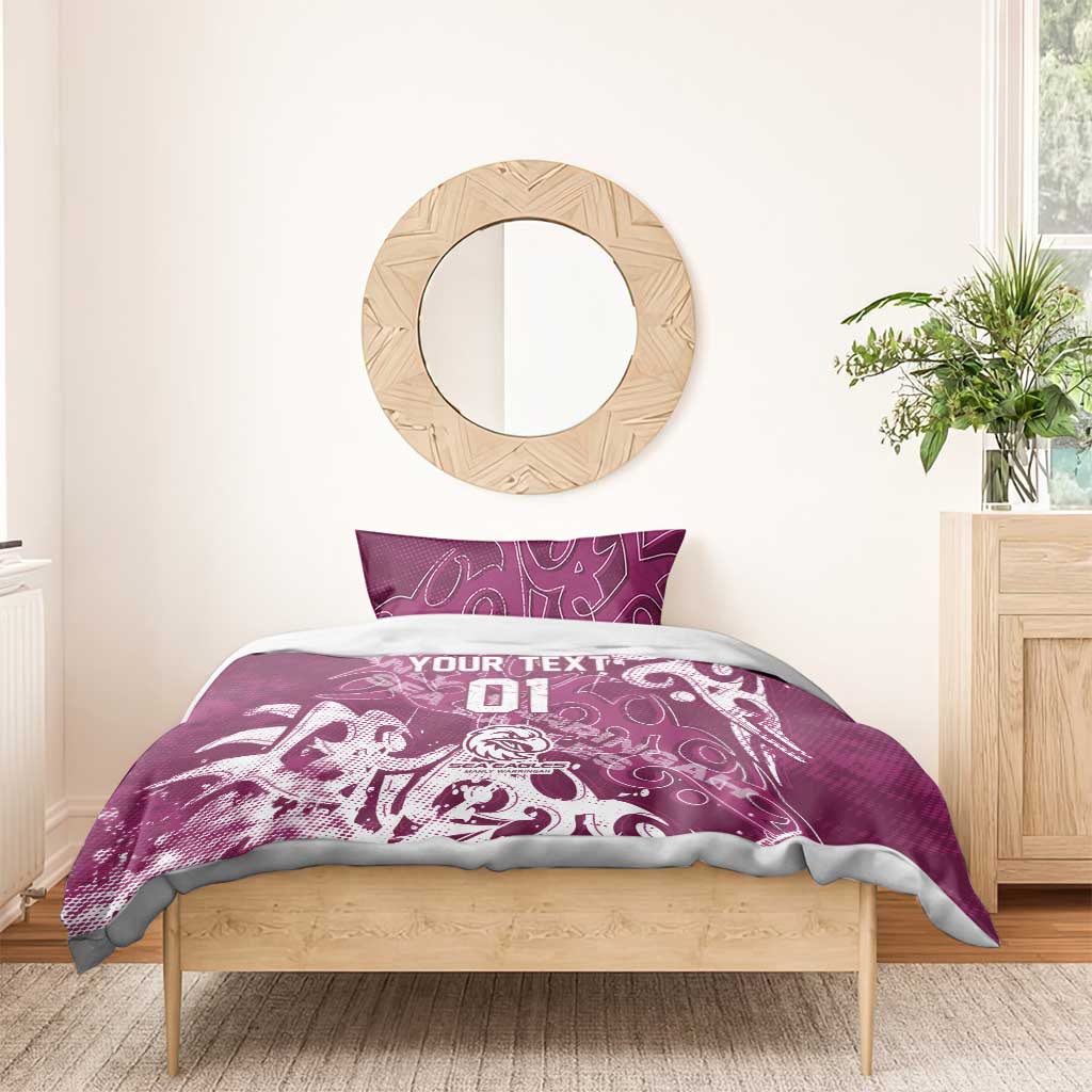 Personalized Manly Warringah Sea Eagles Rugby Bedding Set Urban Street Graffiti Style - Distressed Splatter Elements