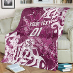 Personalized Manly Warringah Sea Eagles Rugby Blanket Urban Street Graffiti Style - Distressed Splatter Elements