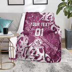 Personalized Manly Warringah Sea Eagles Rugby Blanket Urban Street Graffiti Style - Distressed Splatter Elements