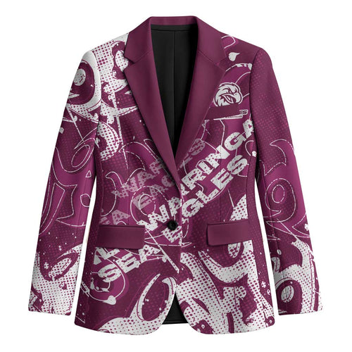 Personalized Manly Warringah Sea Eagles Rugby Blazer Urban Street Graffiti Style - Distressed Splatter Elements
