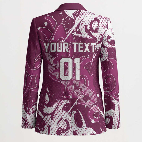 Personalized Manly Warringah Sea Eagles Rugby Blazer Urban Street Graffiti Style - Distressed Splatter Elements