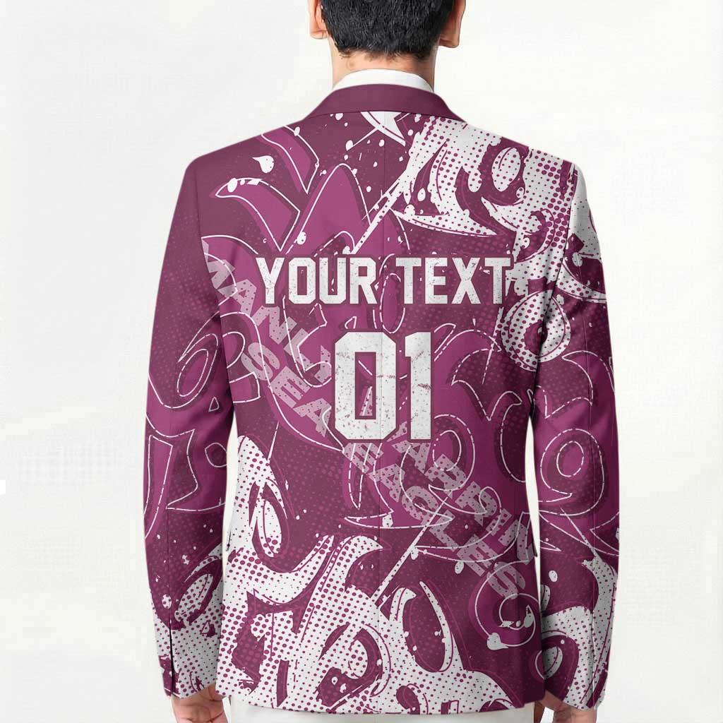 Personalized Manly Warringah Sea Eagles Rugby Blazer Urban Street Graffiti Style - Distressed Splatter Elements