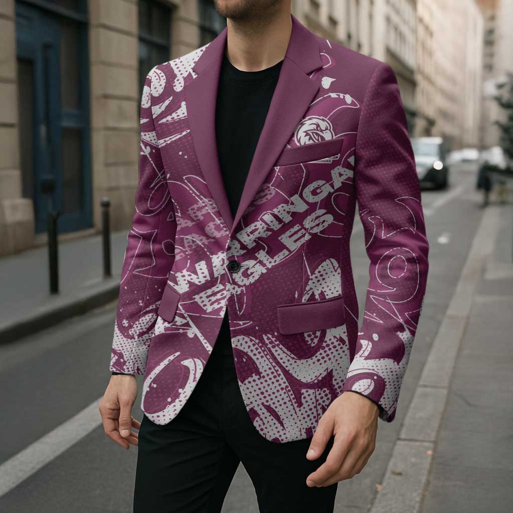 Personalized Manly Warringah Sea Eagles Rugby Blazer Urban Street Graffiti Style - Distressed Splatter Elements