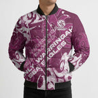 Personalized Manly Warringah Sea Eagles Rugby Bomber Puffer Jacket Urban Street Graffiti Style - Distressed Splatter Elements