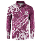 Personalized Manly Warringah Sea Eagles Rugby Button Sweatshirt Urban Street Graffiti Style - Distressed Splatter Elements