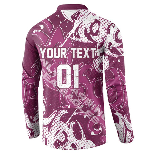 Personalized Manly Warringah Sea Eagles Rugby Button Sweatshirt Urban Street Graffiti Style - Distressed Splatter Elements