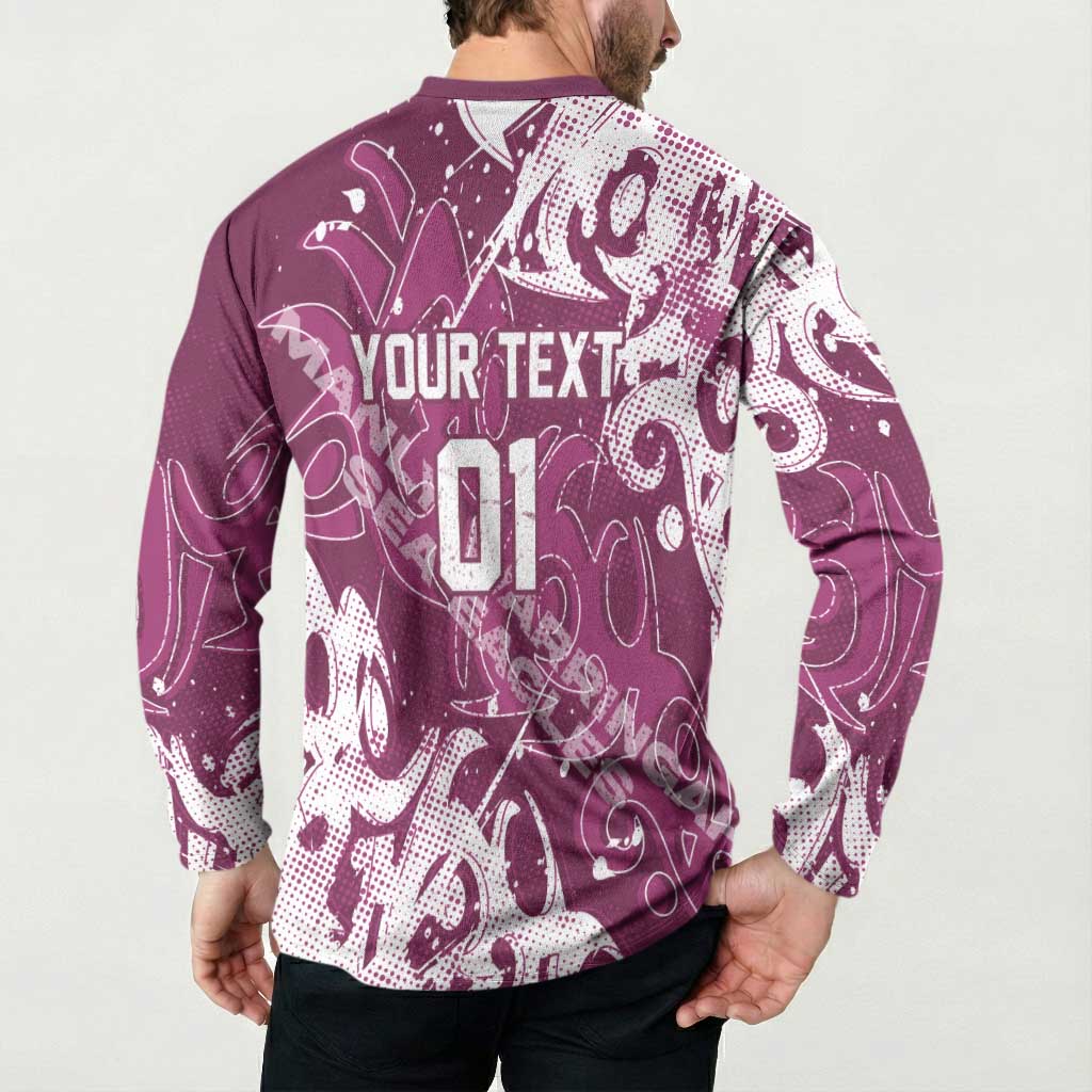 Personalized Manly Warringah Sea Eagles Rugby Button Sweatshirt Urban Street Graffiti Style - Distressed Splatter Elements
