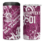 Personalized Manly Warringah Sea Eagles Rugby 4 in 1 Can Cooler Tumbler Urban Street Graffiti Style - Distressed Splatter Elements