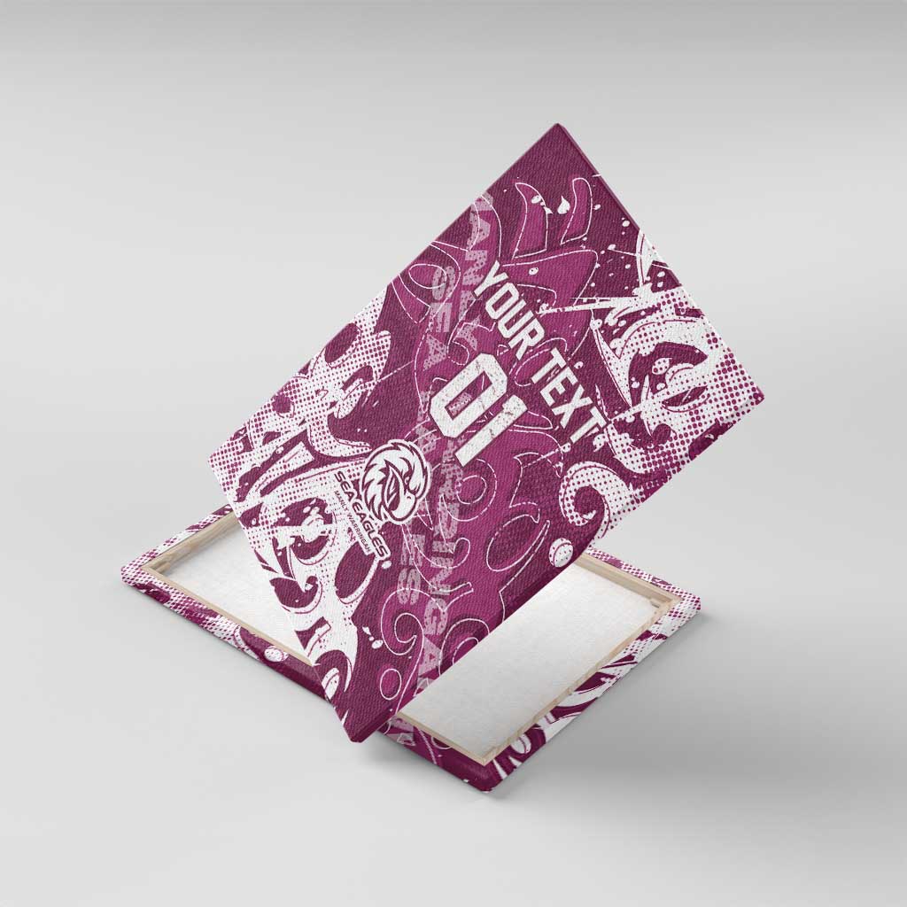 Personalized Manly Warringah Sea Eagles Rugby Canvas Wall Art Urban Street Graffiti Style - Distressed Splatter Elements