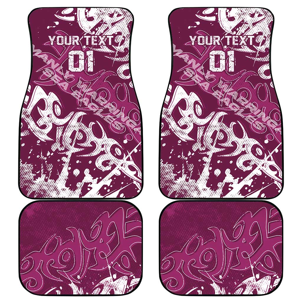 Personalized Manly Warringah Sea Eagles Rugby Car Mats Urban Street Graffiti Style - Distressed Splatter Elements