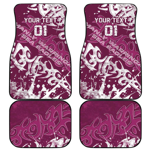 Personalized Manly Warringah Sea Eagles Rugby Car Mats Urban Street Graffiti Style - Distressed Splatter Elements