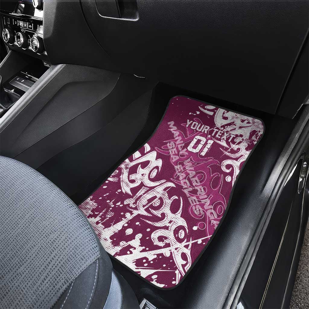 Personalized Manly Warringah Sea Eagles Rugby Car Mats Urban Street Graffiti Style - Distressed Splatter Elements